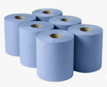 Blue Centre Feed Paper Rolls - 2-ply