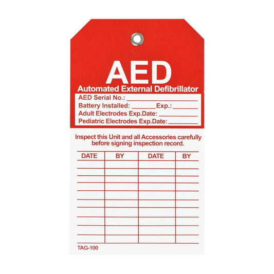 2 Sided AED Inspection Tag